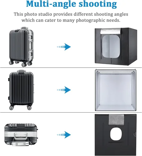 Miniatura 4 de Caja de estudio fotográfico, 32 x 32 x 32 pulgadas, caja de luz plegable portátil para fotografía, tienda de campaña con luces LED CRI95+ regulables