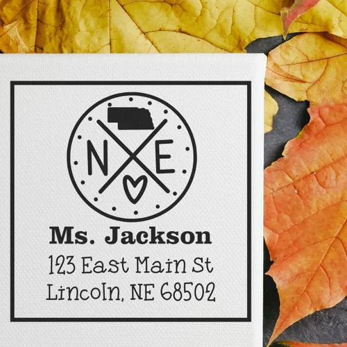 Miniatura 42 de Sello entintado moderno con nombre y dirección del estado de Alabama – Sello de dirección de devolución personalizado para invitaciones de despedida