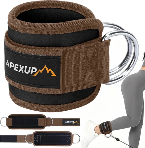 Miniatura 15 de APEXUP Correa de tobillo para máquina de cable, bandas de resistencia de tobillo, correas de tobillo de patada hacia atrás con cable para gimnasio
