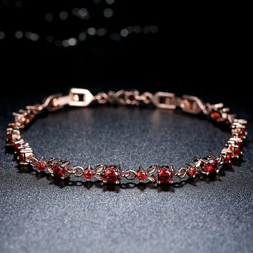 Miniatura 4 de WOSTU 14K Gold Plated 3mm Cubic Zirconia Classic Adjustable Tennis Bracelet Gold Bracelets for Women Bride Bracelet for WeddingSize 6.5-8 Inch
