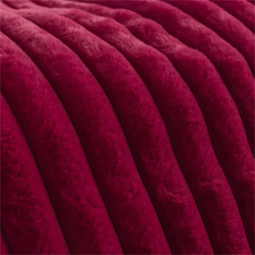 Miniatura 4 de Juego de funda de edredón vertical de terciopelo súper suave, color rojo, cama doble king, 4 piezas, juego de cama de felpa y funda de almohada