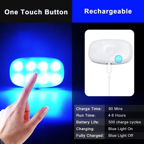 Miniatura 4 de Luz LED de cúpula para coche, batería recargable, inalámbrica, magnética, techo interior, luz de lectura para decoración interior del coche, 7