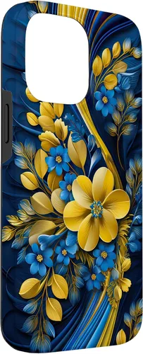 Miniatura 3 de Bandera de estilo floral de Ucrania para iPhone 14 Pro Max - Funda del orgullo ucraniano