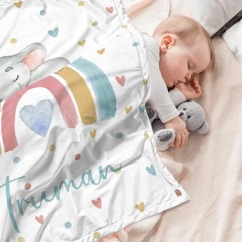 Miniatura 5 de Manta de Bebé Personalizada para Niños, Manta de Bebé Personalizada con Nombre Súper Suave Mantas con Nombre Personalizadas para Niños, Mantas