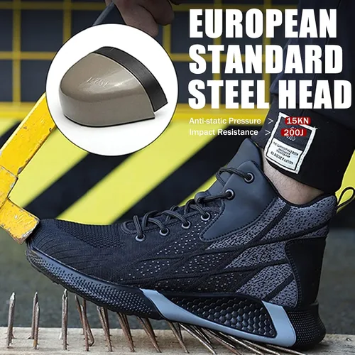 Miniatura 2 de ARCHINSERT Zapatos de punta de acero para hombres y mujeres, zapatos de seguridad indestructibles, resistentes al deslizamiento, puntera de acero