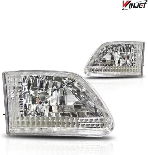 Miniatura 3 de WJ10-0014-01 faros delanteros con lente transparente, carcasa cromada Winjet (Ford)