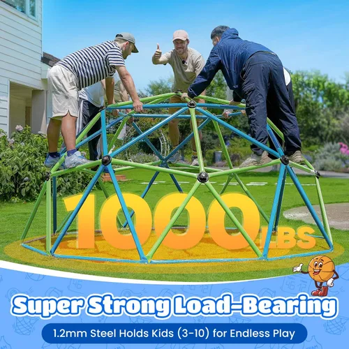 Miniatura 2 de Zupapa Domo de Escalada de 10 Pies, Gimnasio de Jungla al Aire Libre para Niños con Agarre de Escalada - Escalador de Cúpula Geométrica que Soporta