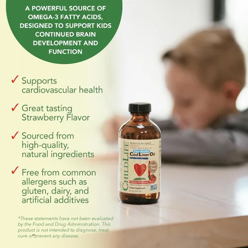 Miniatura 6 de ChildLife Essentials Aceite de pescado de hígado de bacalao para niños, aceite de hígado de bacalao ártico líquido para bebés de 6 meses y niños