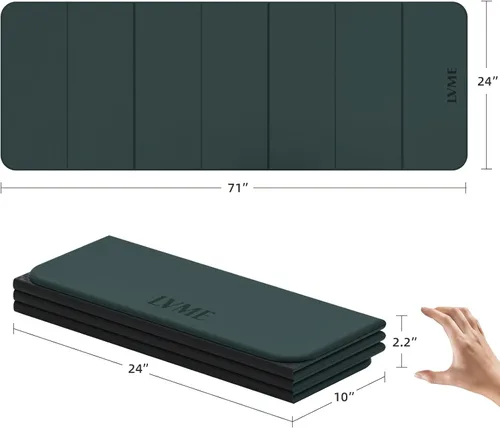 Miniatura 3 de Foldable Yoga Mat 0.32 inches Thick(8mm), SGS Certified POE Material, Non Slip, 71 x 24 inches, Foldable for Travel, Pilates, Camping, Environmental