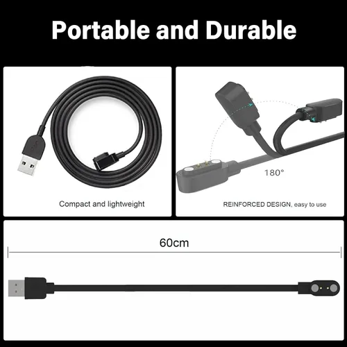 Miniatura 6 de Cargador magnético de 3.3 pies para Spade y CO Health Smartwatch 4 Cargador de reloj inteligente Cable de carga USB magnético