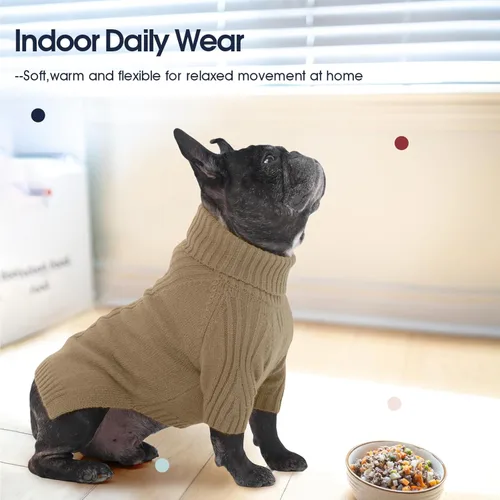 Miniatura 6 de IECOii Suéter extragrande para perro, suéteres térmicos cálidos para perros de raza gigante, ropa de punto, cuello alto de invierno, elástica