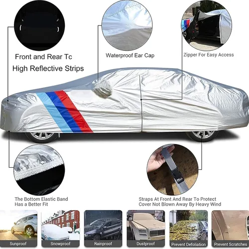 Miniatura 6 de Waterproof Car Cover Compatible with Audi Q2/Q3/Q4/Q5/Q6/Q7/Q8,All Weather Outdoor Car Covers Waterproof Breathable Large Car Cover with