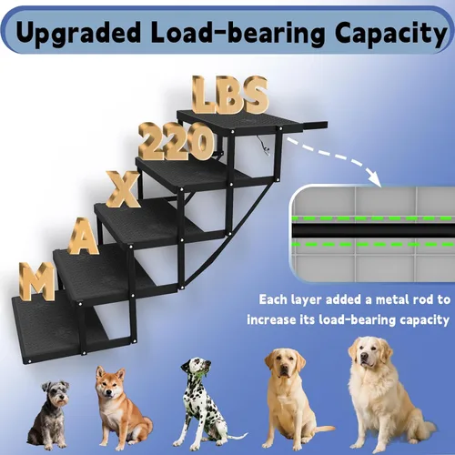 Miniatura 2 de Escaleras para perros para coche, escalones para perros para coche con capacidad de carga mejorada, escaleras para perros para perros grandes