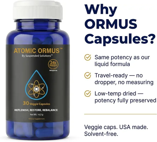 Miniatura 3 de Atomic Ormus Cápsulas monoatómicas de oro de 24 quilates en el interior, 30 cápsulas, oro de 24 quilates, platino iridio ORMUS, energéticamente