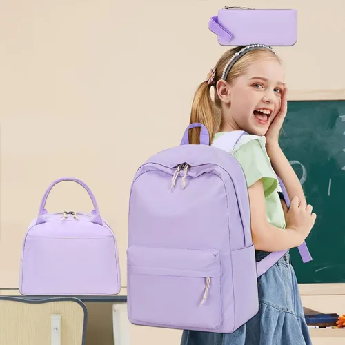 Miniatura 30 de Bluboon Juego de mochila para adolescentes, mochila escolar para niñas, lonchera y lápices, bolsas para estudiantes, 3 en 1, rosa-3 juegos, Escuela