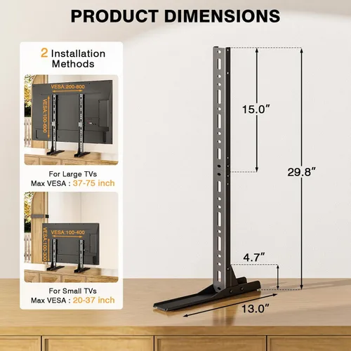 Miniatura 3 de TAVR Mueble Universal de Mesa para Soporte de TV, Patas para TV para la mayoría de televisores de 20 a 75 pulgadas, Pies de Reemplazo para TV