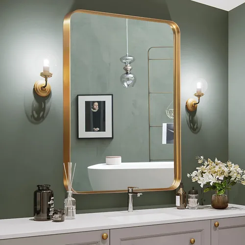 Miniatura 23 de NicBex Espejo de tocador de baño de 32 x 22 pulgadas, espejo de pared con marco de aleación para tocador de baño, dormitorio, pasillo y decoración