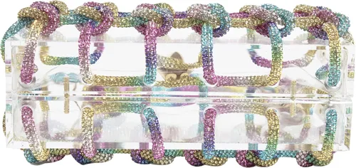 Miniatura 8 de Diamante hand Bag. Rhinestone Evening bag. Hardbodied acrylic handbag. Gift for her. Sparkling rope handbag