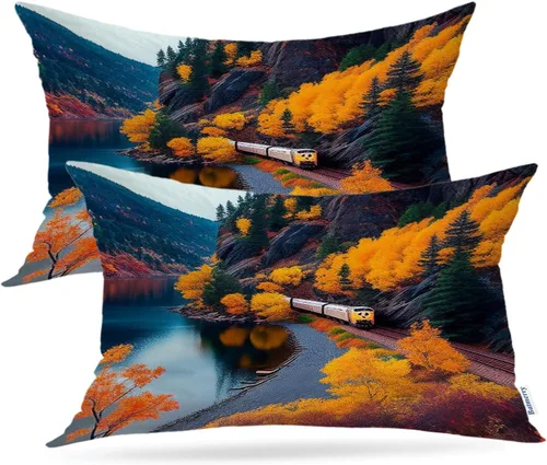 Miniatura 31 de Batmerry Flowers with Stems Throw Pillow Covers, Beautiful Floral Decorative Pillow Covers Digital Printing Blended for Couch Sofa Bed Invisible