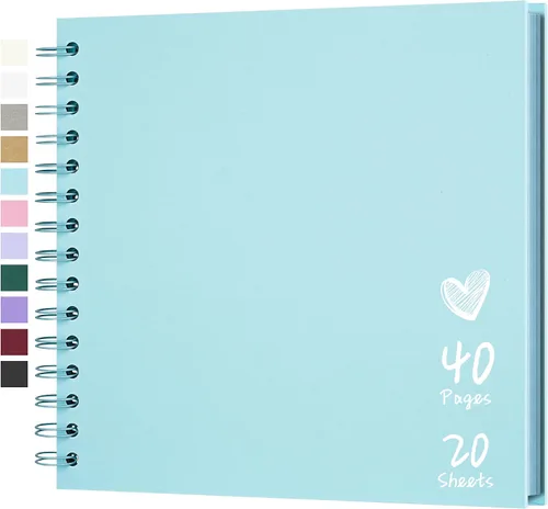 Miniatura 12 de Álbum de recortes de 7 x 7 pulgadas, álbum de recortes DIY de tapa dura de papel kraft, álbumes de fotos, 40 páginas, perfecto para fotos de 4 x 6
