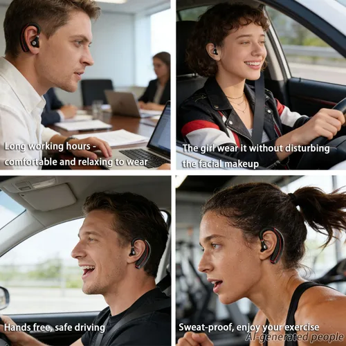 Miniatura 6 de Auriculares Bluetooth, auricular inalámbrico Bluetooth con funda de carga de 500 mAh para auriculares ultraligeros manos libres V5.3 con micrófono