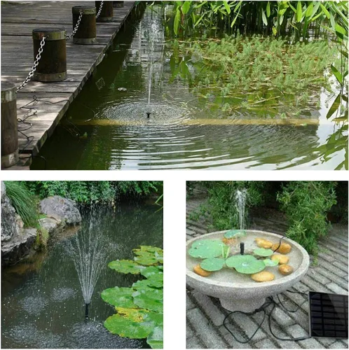 Miniatura 4 de MASO Bomba de fuente de agua alimentada por panel solar de 7 V, 1.4 W, 180 L/H, fuente de agua, para jardín, piscina, estanque, acuario, sin