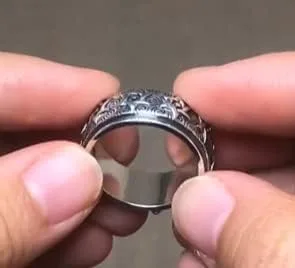 Miniatura 5 de Anillo giratorio de plata con estrella de David Anillo pesado giratorio de estrella de 0.354 in para hombre Joyería de plata de ley 925
