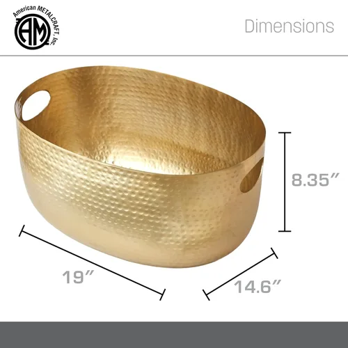 Miniatura 4 de American Metalcraft - Tina de aluminio para bebidas, solución grande para servir fiestas con asas para bebidas, 512 onzas, color dorado