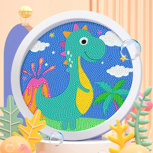 Miniatura 2 de ACSAUMMY Kits de pintura de diamantes 5D para niños con marco de madera, arte y manualidades de diamantes de dinosaurio para niños de 6 a 8 a 10 a