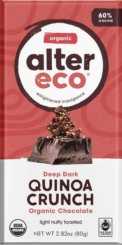 Miniatura 14 de Alter Eco Barras de chocolate negro Cacao oscuro puro, comercio justo, orgánico, sin OMG, sin gluten (paquete de 4 quinoa crujiente)