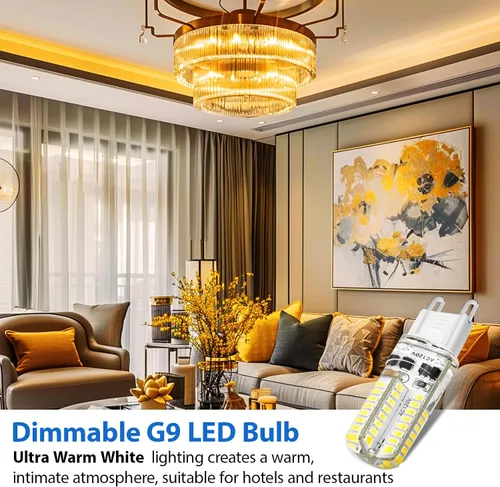 Miniatura 6 de Bombilla LED G9 regulable, 4 W (equivalente a halógeno de 35 W), bombilla G9, blanco ultra cálido de 2700 K, bombilla CRI80, base G9