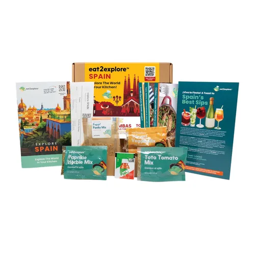Miniatura 16 de eat2explore Kit de cocina global para adultos, recetas auténticas, especias esenciales y maridajes de bebidas, perfecto para citas nocturnas