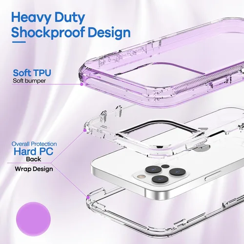 Miniatura 3 de ORIbox - Funda compatible con iPhone 13 Pro Max y 12 Pro Max, resistente a los golpes, anticaídas, transparente