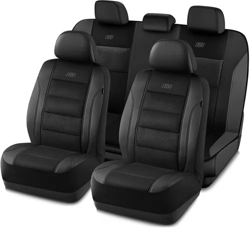 Miniatura 8 de Skechers Fundas de asiento de espuma viscoelástica y refrigeradas por aire, cuero premium con malla EVA, fundas de asiento de automóvil