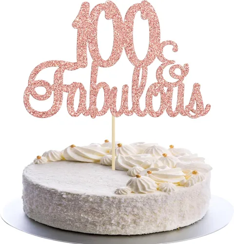 Miniatura 16 de Gyufise 1 decoración de pastel de 10 y fabulosa decoración de pastel de oro rosa con purpurina de diez y fabulosos adornos para tartas de feliz 10º