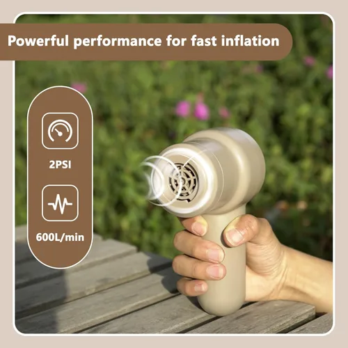 Miniatura 5 de AIRSPIRIT Bomba de aire máxima para inflables, ultrarápida 600L/min, bomba eléctrica de 13.79 Kpa, inflador portátil recargable de 2500 mAh