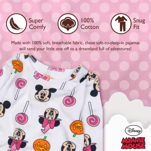 Miniatura 3 de Disney Conjunto de pijama de algodón ajustado de 2 piezas, suave y lindo para niños