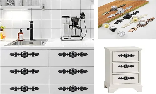 Miniatura 2 de HUAMULAN Paquete de 10 pomos de cristal para cajones de cocina, pomos de puerta de armario, manijas con tornillos para cocina, baño, oficina