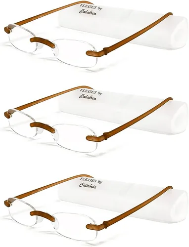 Miniatura 5 de Calabria 714 Anteojos de lectura sin montura con lentes transparentes, color carbón, lentes de lectura para hombres y mujeres, lectores