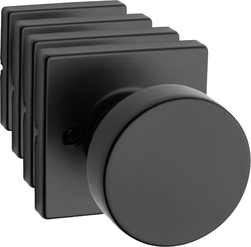 Miniatura 13 de Kwikset Pismo - Pomo de entrada con cerradura y llave, manija segura con llave exterior, entrada principal y dormitorio, negro mate, seguridad