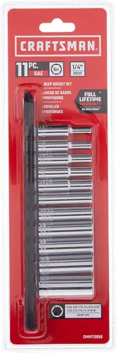 Miniatura 4 de CRAFTSMAN Juego de zócalos, SAE, unidad de 1/4", 6 Pt., 11 piezas (CMMT12050)