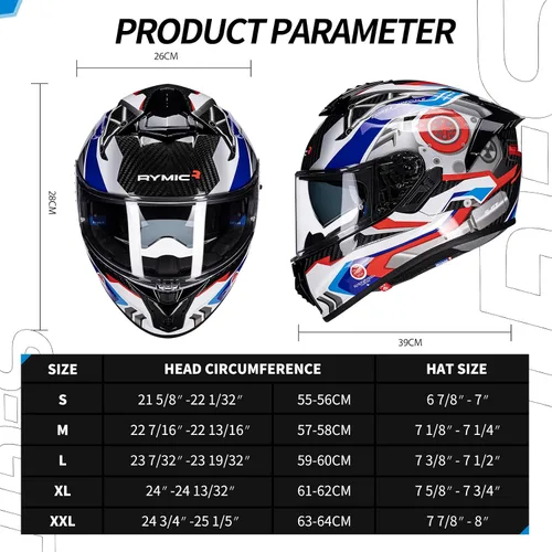 Miniatura 3 de S-GT Carbon Fiber Motorcycle Helmet Full Face Racing Helmet for Adult, Speaker-Ready Design, DOT Approved