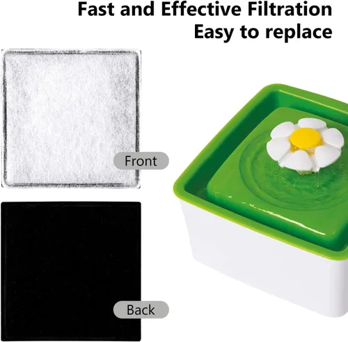 Miniatura 5 de Filtros de carbono de repuesto, filtros de agua para mascotas, filtros de fuente compatibles con Catit Mini Flower Fountain, paquete de 12