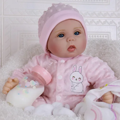 Miniatura 8 de Milidool Muñecas de bebé Reborn de 18 pulgadas, muñeca realista de bebé recién nacido, muñecas de silicona de aspecto real, con accesorios completos