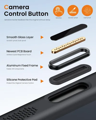 Miniatura 5 de BXYJY Funda magnética para iPhone Air con soporte, compatible con MagSafe, botón de control de cámara, protección completa de la lente, caída