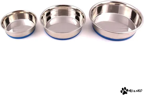 Miniatura 3 de Pack de cuencos para perros de acero inoxidable antideslizantes de Max and Neo