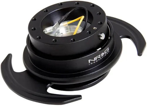 NRG Innovations NRG-SRK-650BK GEN 3.0 Volante de Carrera con Adaptador de Buje de Liberación Rápida, Diseño de 6 Agujeros y Patrones de Pernos de