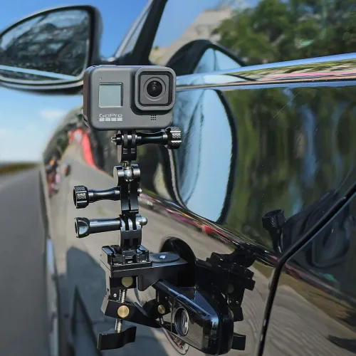 Miniatura 6 de Soporte de brazo de extensión giratorio dual compatible con GoPro Hero 12 11 10 9 8 7 6 5 Negro, DJI Osmo Action 2, AKASO, Campark y más (negro)