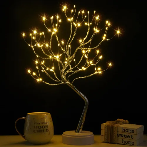 Miniatura 9 de Lámpara de árbol de hadas centelleante, lámpara de árbol espíritu, lámpara de árbol de bonsái, árbol de luces de hadas, bonita decoración estética