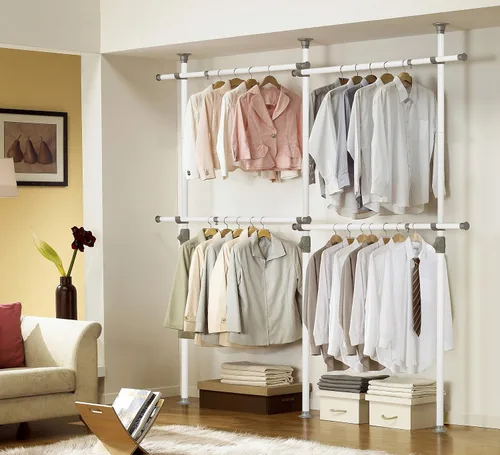 Miniatura 2 de Perchero ajustable de 2 niveles Estante para ropa Organizador para armarios